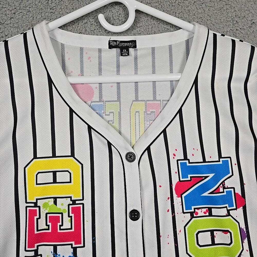 Fashion of New York Women's Baseball Jersey Double Side Print Size 2X - Picture 2 of 9